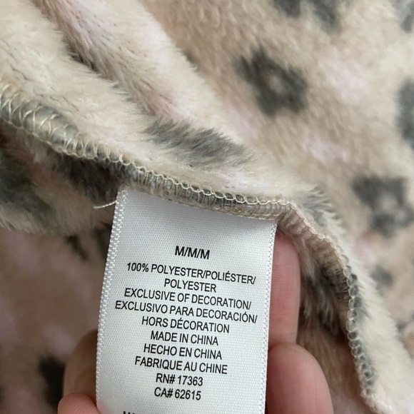 Cuddl Duds Fleece Leopard Cardigan Robe Size M - Picture 4 of 6